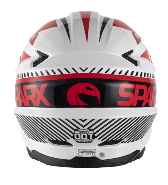 Шлем мото кроссовый SPARX Fenix Gravity (JK6803) бело-красный 3XL | Мототека