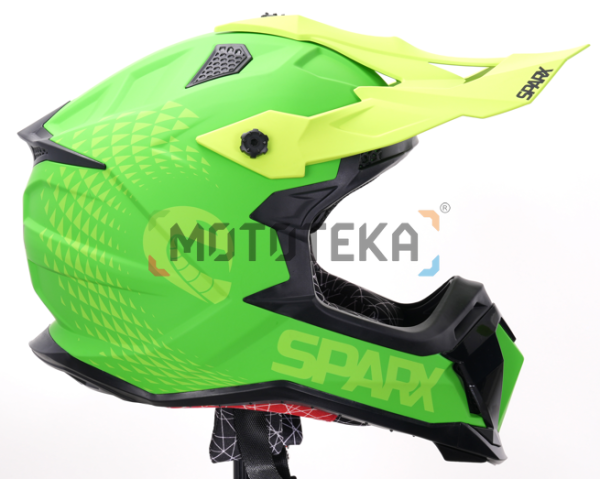Шлем мото кроссовый Sparx (Спаркс) Raptor (JH-601) зелено-чёрный 2XL